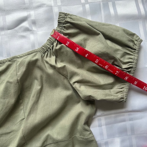 ASOS Maternity Green Off Shoulder Puff Sleeve Full Length Maxi Dress - Picture 6 of 13